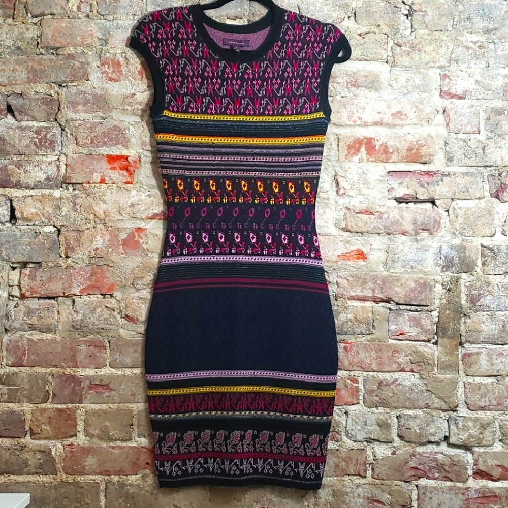Marchesa Voyage ladies dress size S multicolor  Art to Wear Bodycon